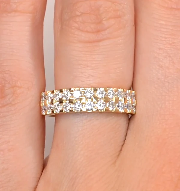 Diamond 1.00ct And 18K Gold Half Eternity Ring - N4497 - Image 3
