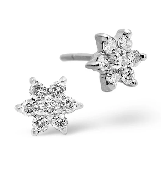 Diamond Cluster Earrings 0.30ct White Gold - Image 3