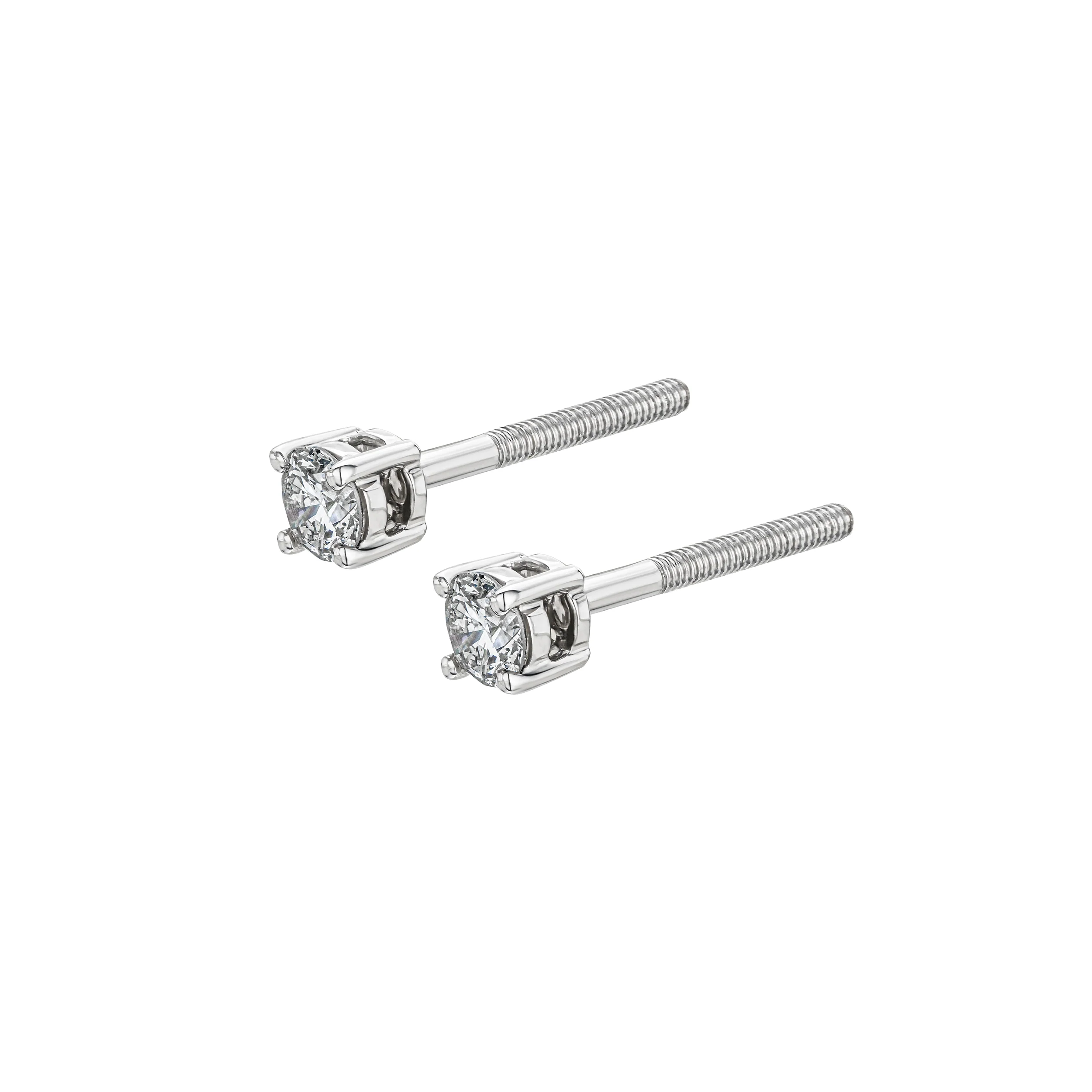 Diamond Earrings 0.20CT Studs Premium Quality in 18K White Gold - 3mm - Image 3
