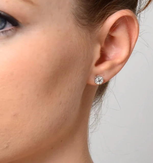 Diamond Earrings 2.00ct Look Galileo Style 0.74ct in 18K White Gold - Image 3