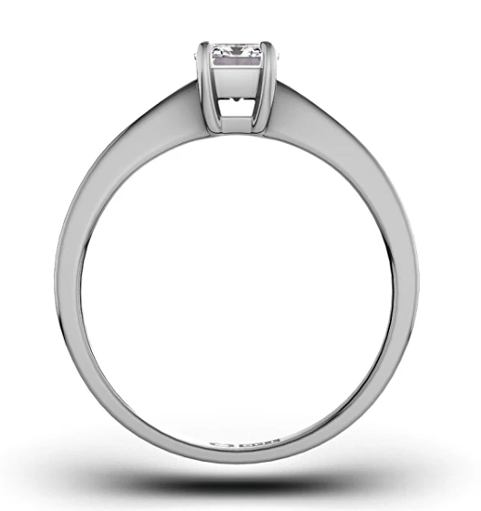 Diamond Engagement Ring Emerald Cut 18K White Gold 0.50CT-F-G/VS - Image 2