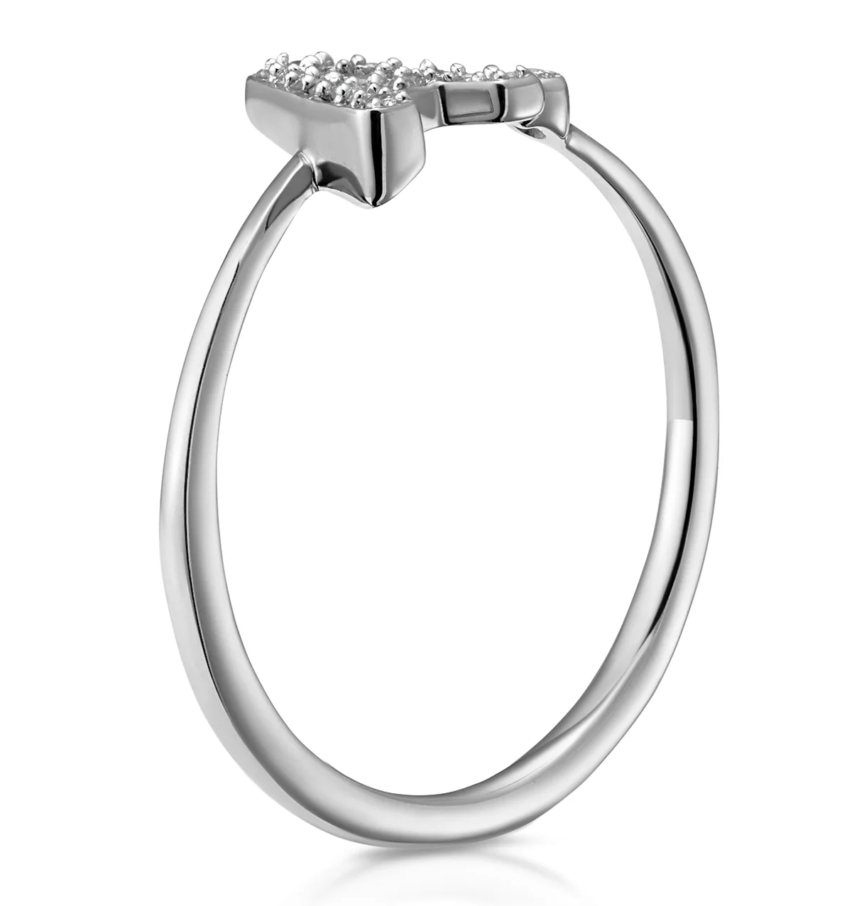 Diamond Initial 'A' Ring 0.07ct set in 9K White Gold - Image 3
