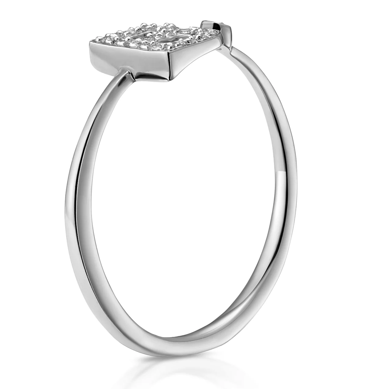 Diamond Initial 'B' Ring 0.07ct set in 9K White Gold - Image 3