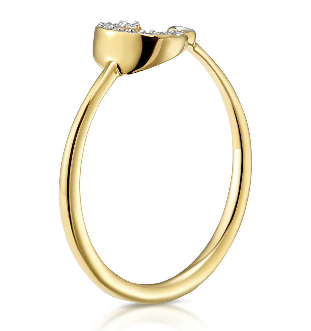 Diamond Initial 'C' Ring 0.07ct set in 9K Gold - Image 3