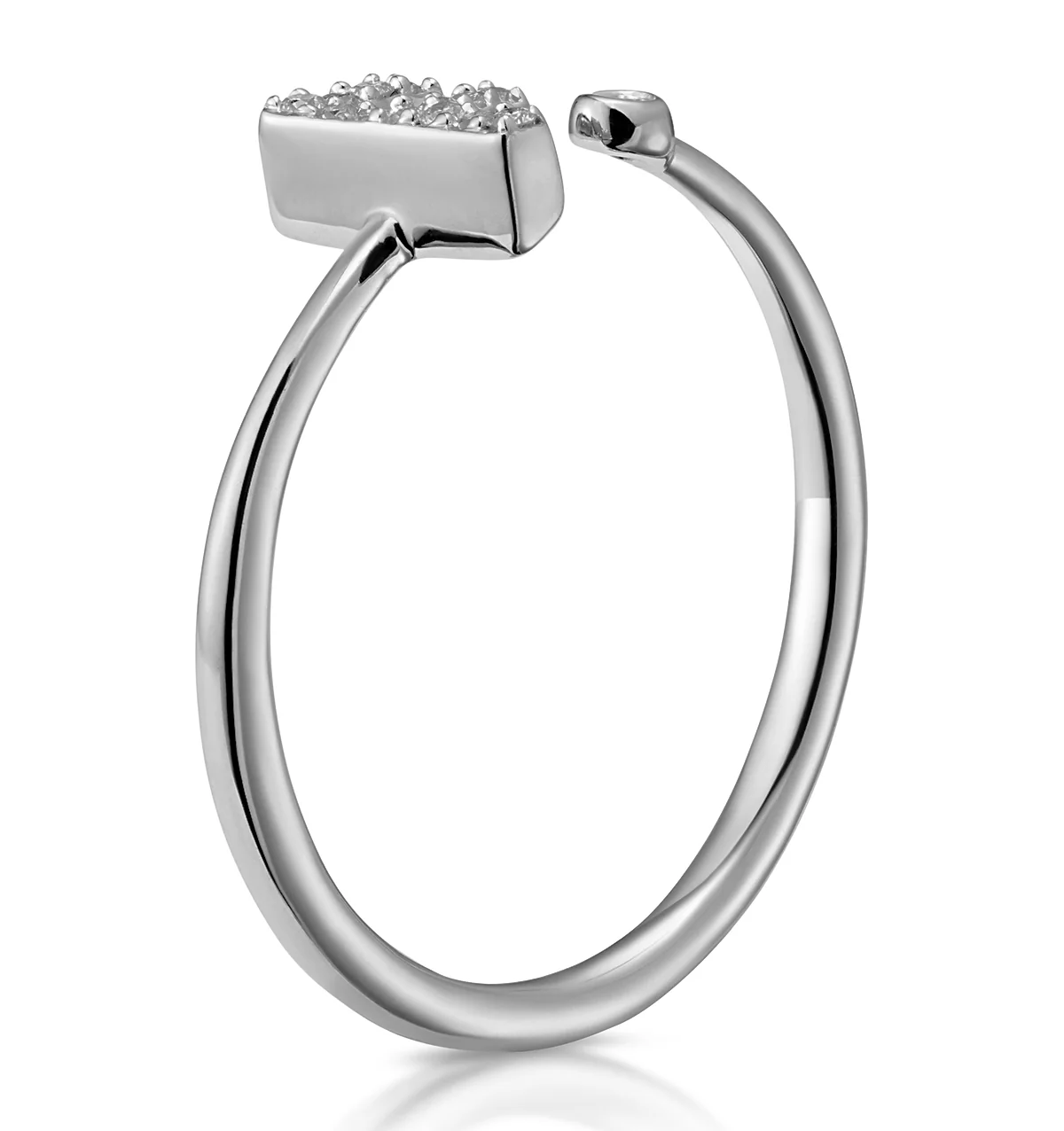 Diamond Initial 'F' Ring 0.07ct set in 9K White Gold - Image 3