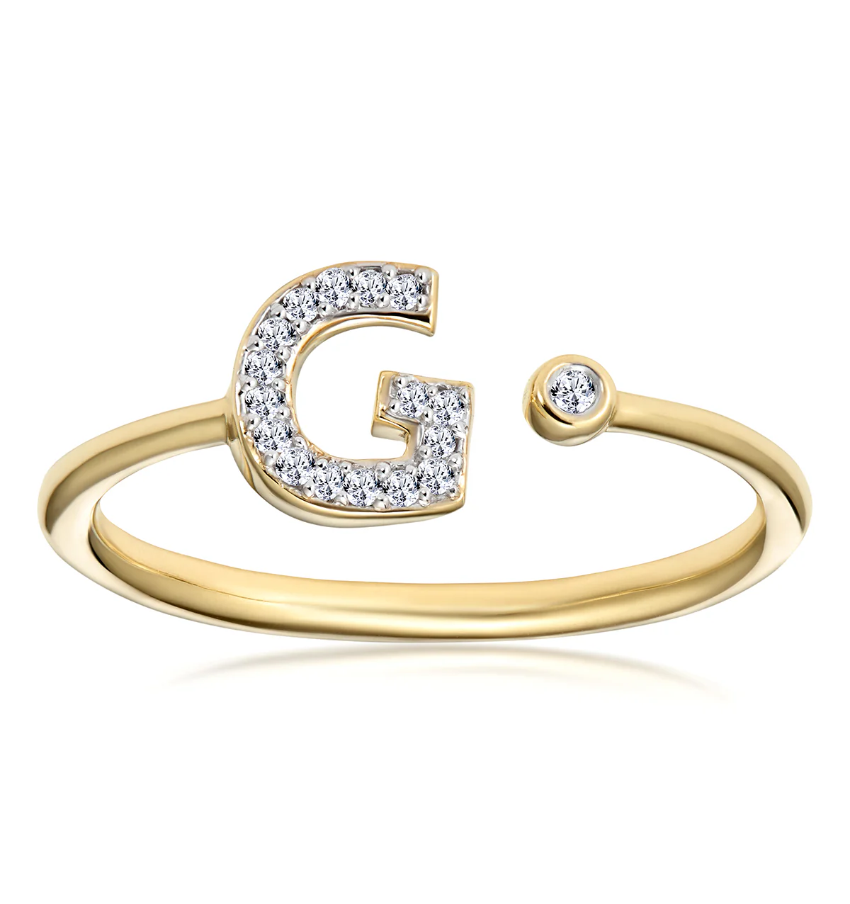 Diamond Initial 'G' Ring 0.07ct set in 9K Gold - Image 2