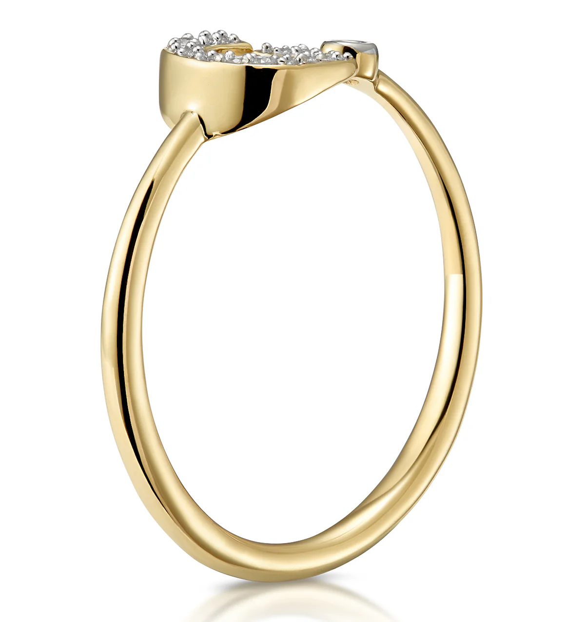 Diamond Initial 'G' Ring 0.07ct set in 9K Gold - Image 3