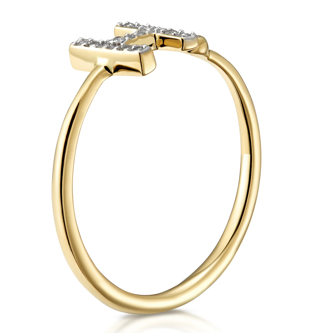 Diamond Initial 'H' Ring 0.07ct set in 9K Gold - Image 3