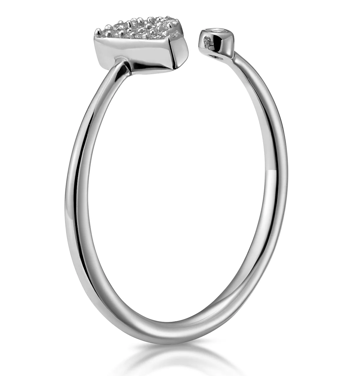 Diamond Initial 'P' Ring 0.07ct set in 9K White Gold - Image 3