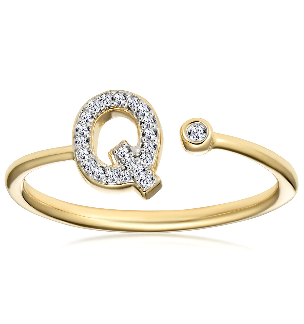 Diamond Initial 'Q' Ring 0.07ct set in 9K Gold - Image 2