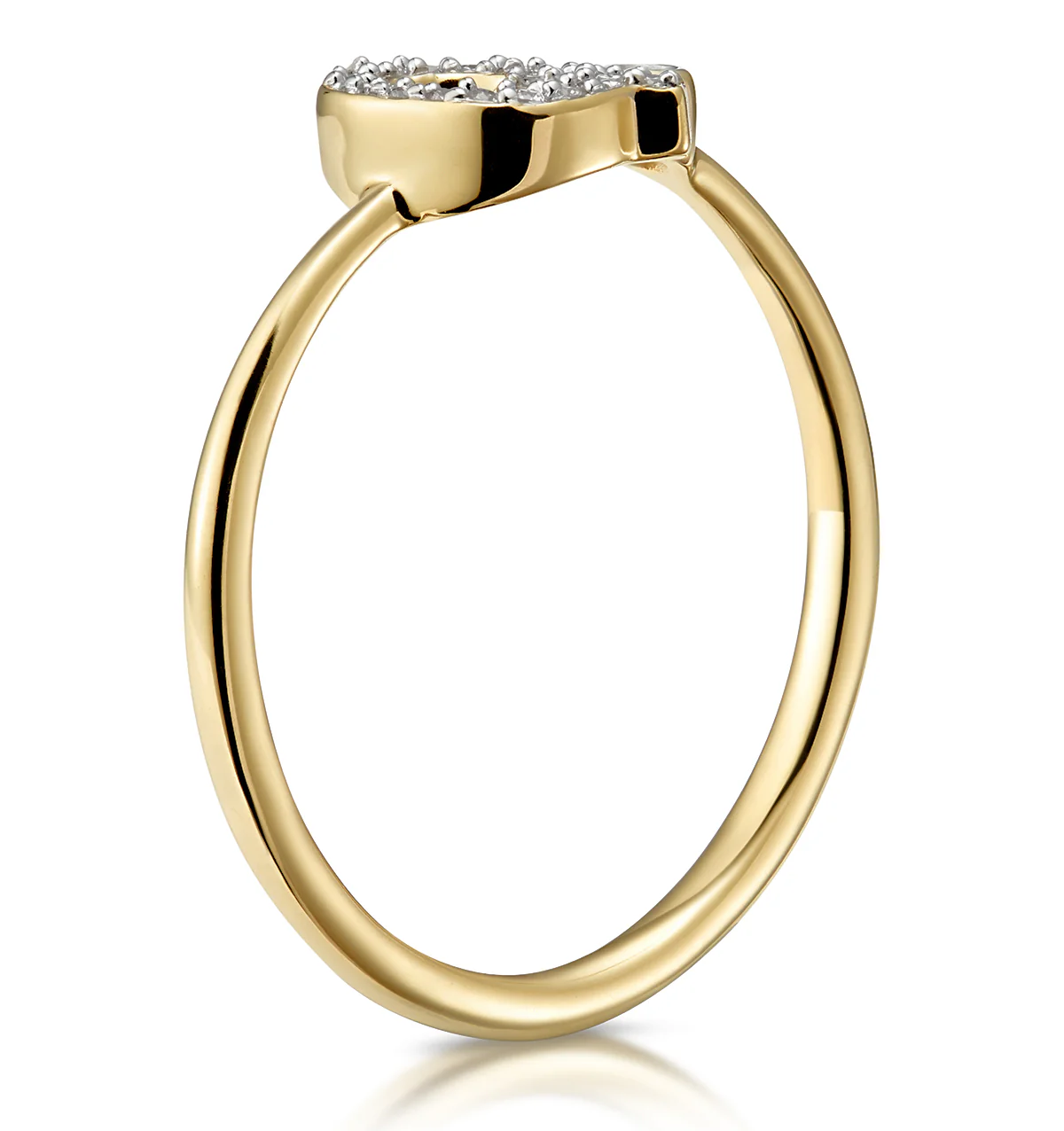Diamond Initial 'Q' Ring 0.07ct set in 9K Gold - Image 3