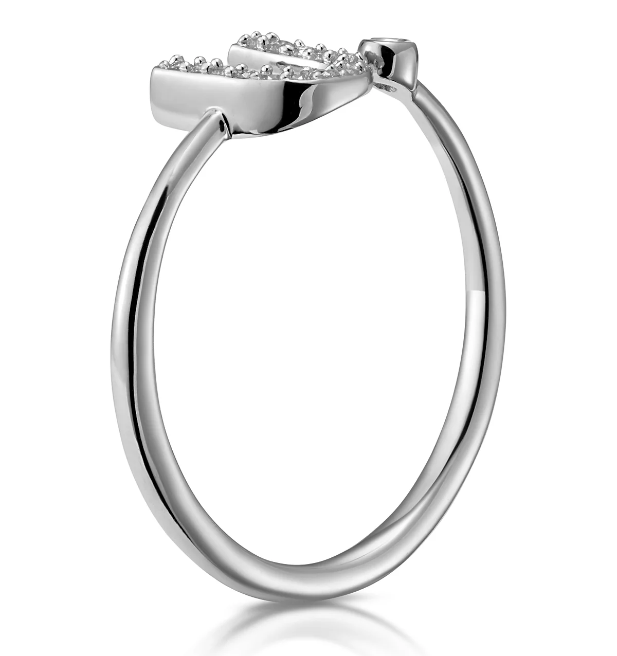 Diamond Initial 'U' Ring 0.07ct set in 9K White Gold - Image 3