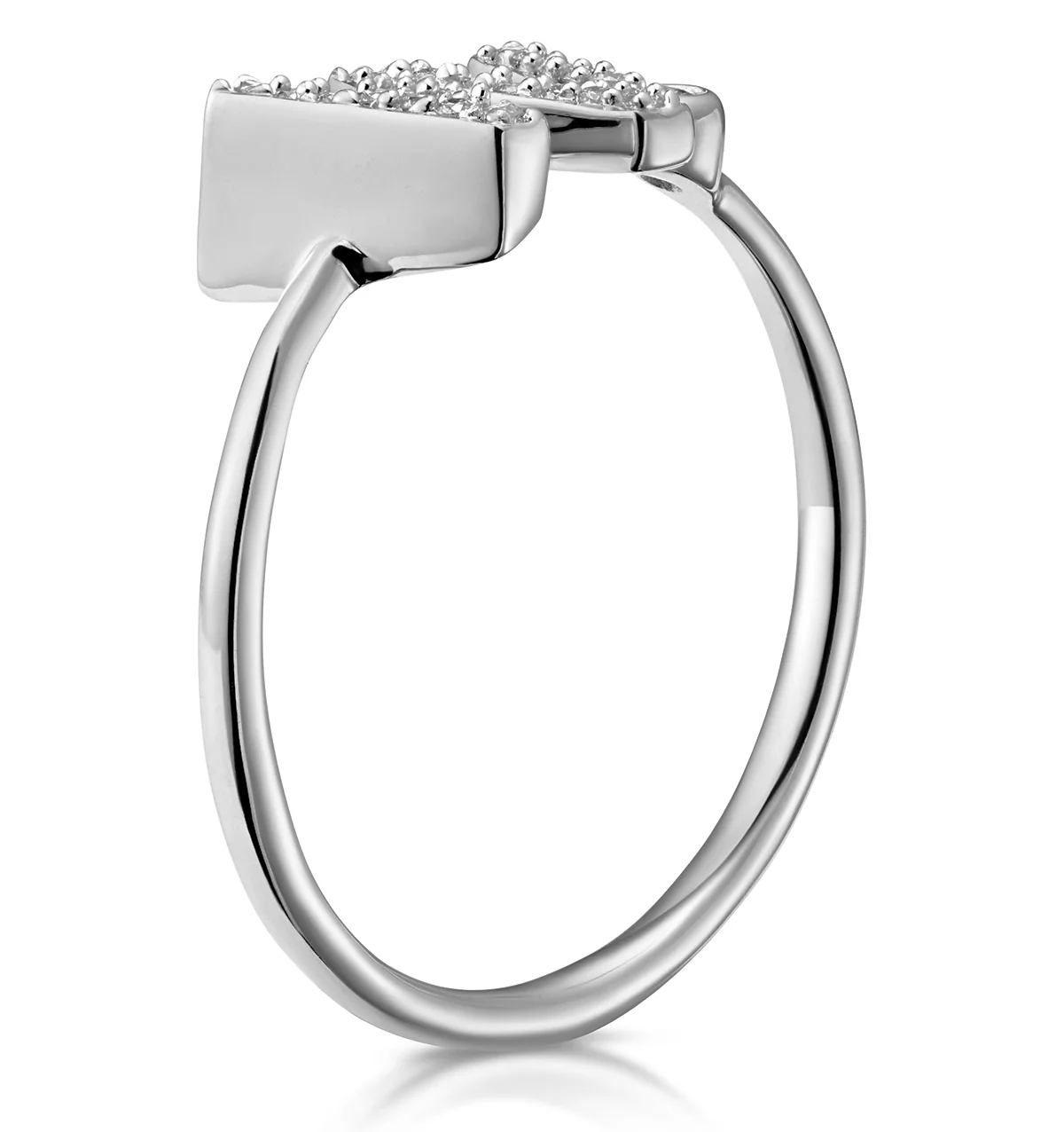 Diamond Initial 'W' Ring 0.07ct set in 9K White Gold - Image 3