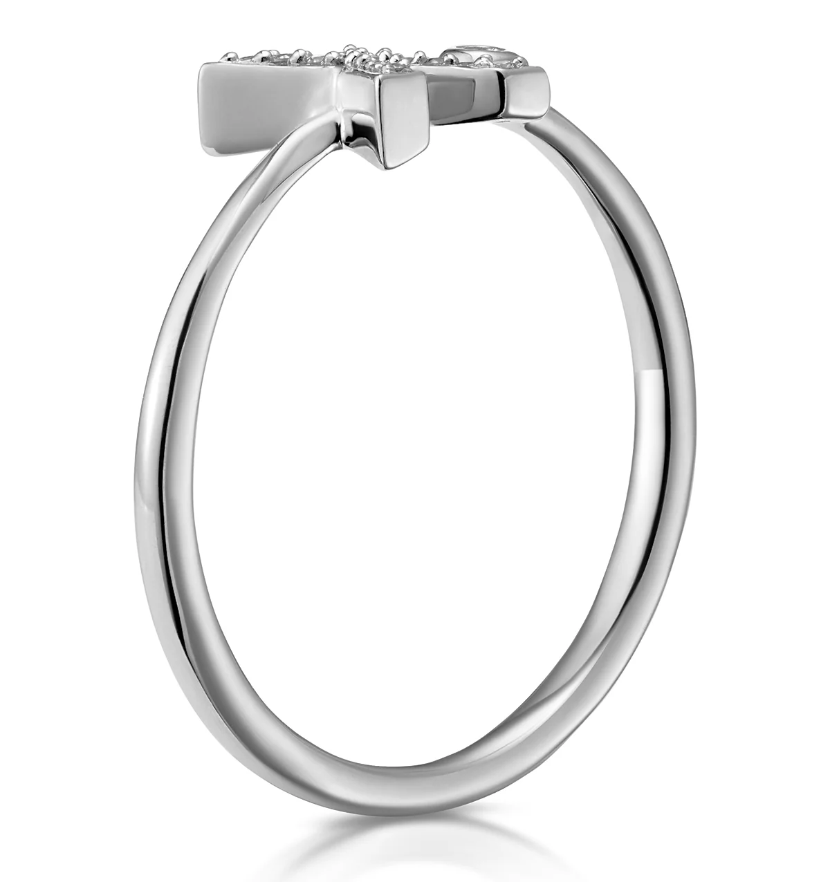 Diamond Initial 'X' Ring 0.07ct set in 9K White Gold - Image 3