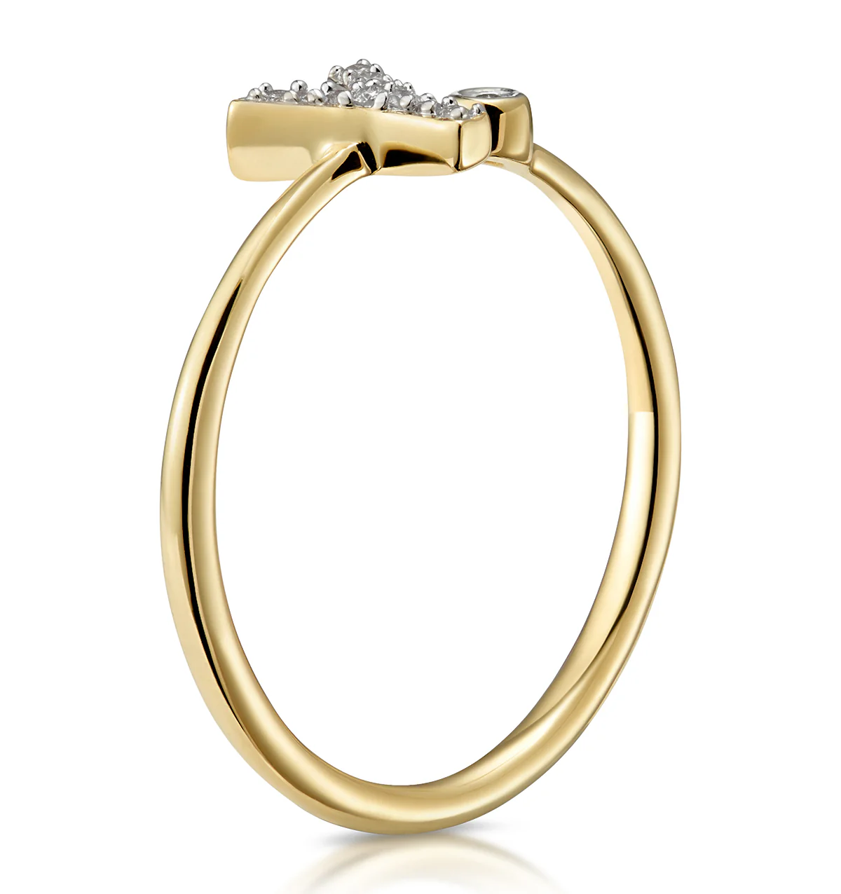 Diamond Initial 'Y' Ring 0.07ct set in 9K Gold - Image 3