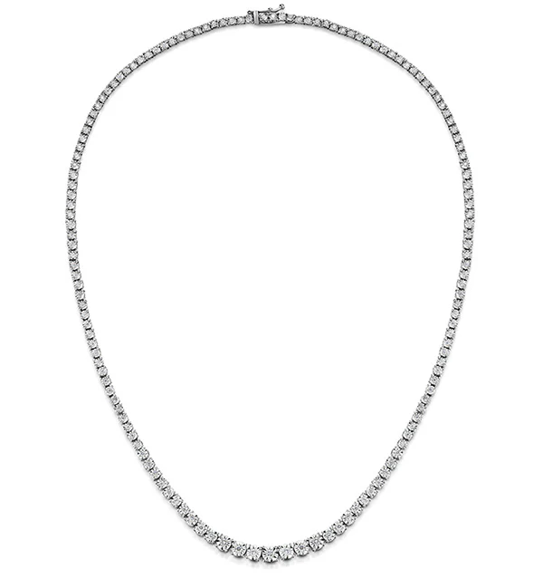 Diamond Necklace Tara 10.00ct Look in 18K White Gold D3497