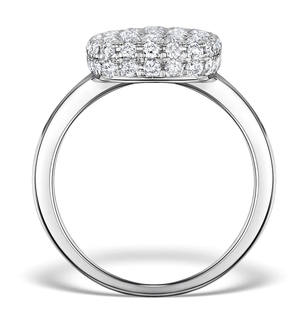 Diamond Pave Cushion Ring 1.25CT H/Si in 18K White Gold Ring - N4537Y - Image 2
