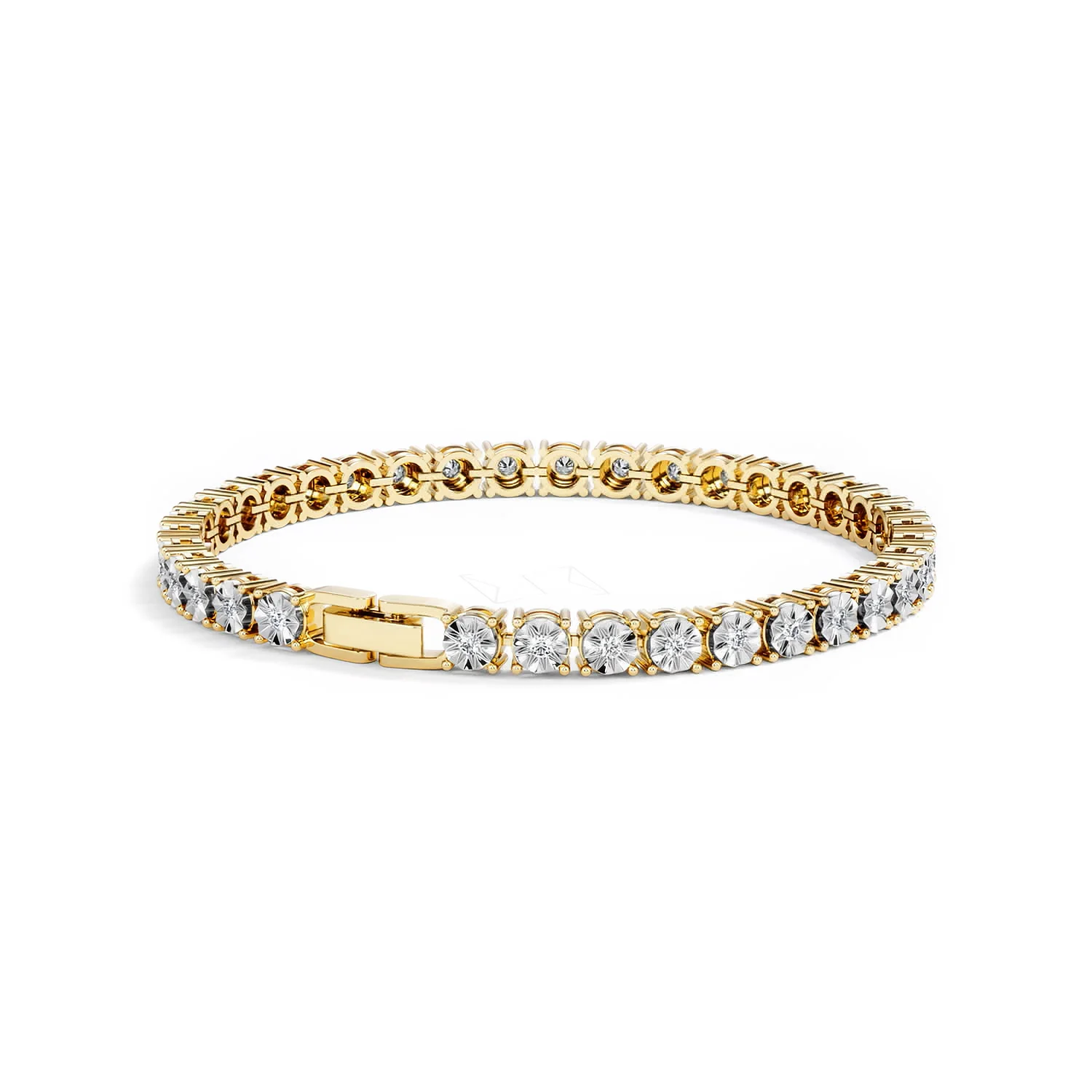 Brilliance Lab Diamond Set 1.00ct Tennis Bracelet in 18K Gold Vermeil - Image 43