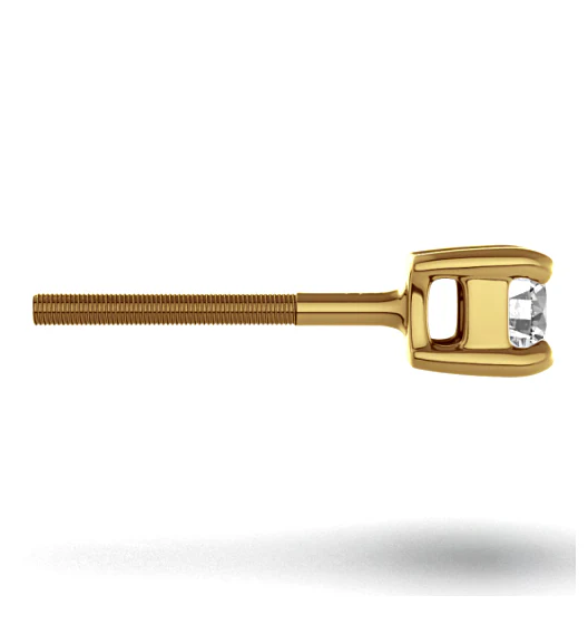 Diamond Stud Earrings 3.4mm 18K Gold - 0.30CT - Premium - Image 3