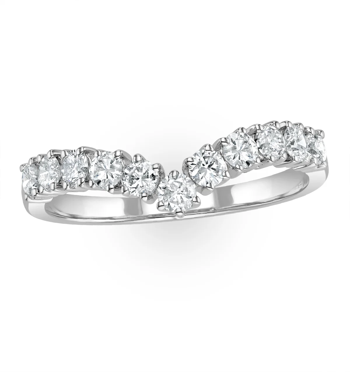 Diamond Wishbone Ring 0.70ct in 18K White Gold - Image 2