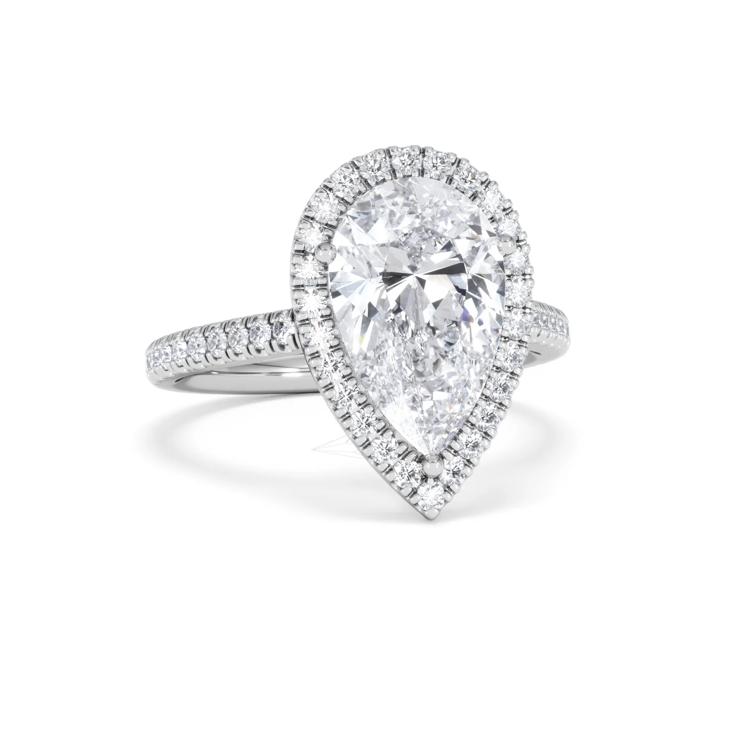 Diana 3.60ct Lab Diamond Pear Cut Engagement Ring in 18K White Gold G/VS1 - Image 13