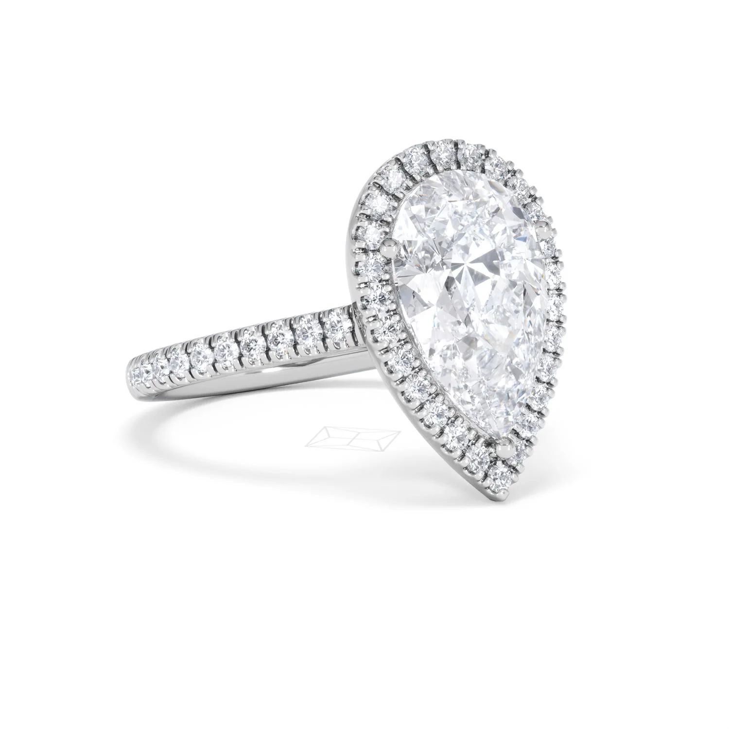 Diana 3.60ct Lab Diamond Pear Cut Engagement Ring in 18K White Gold G/VS1 - Image 17
