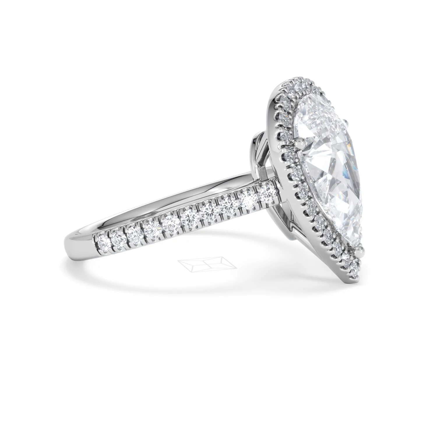 Diana 3.60ct Lab Diamond Pear Cut Engagement Ring in 18K White Gold G/VS1 - Image 24