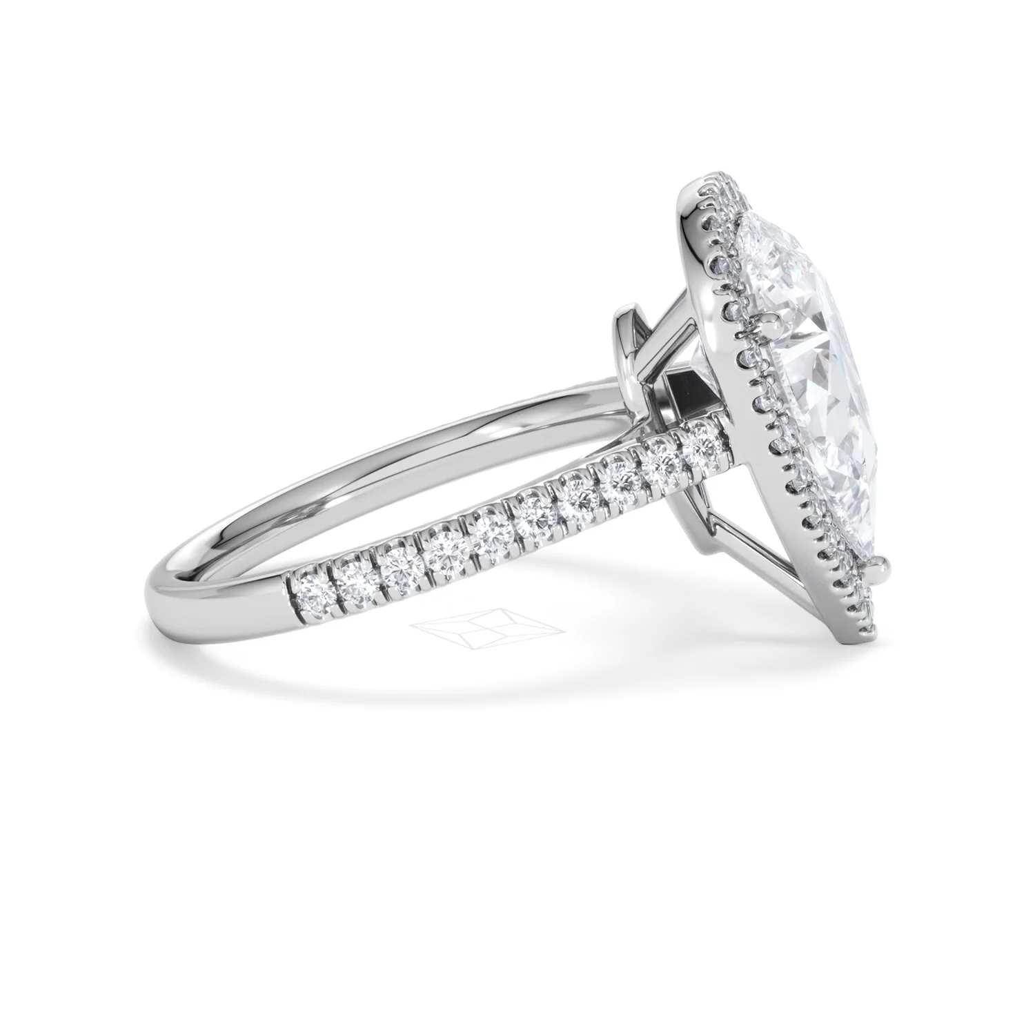 Diana 3.60ct Lab Diamond Pear Cut Engagement Ring in 18K White Gold G/VS1 - Image 28