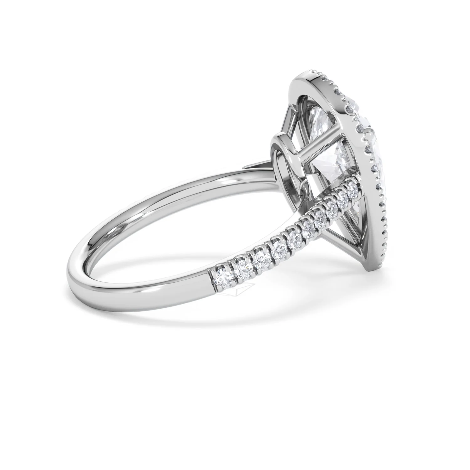 Diana 3.60ct Lab Diamond Pear Cut Engagement Ring in 18K White Gold G/VS1 - Image 35