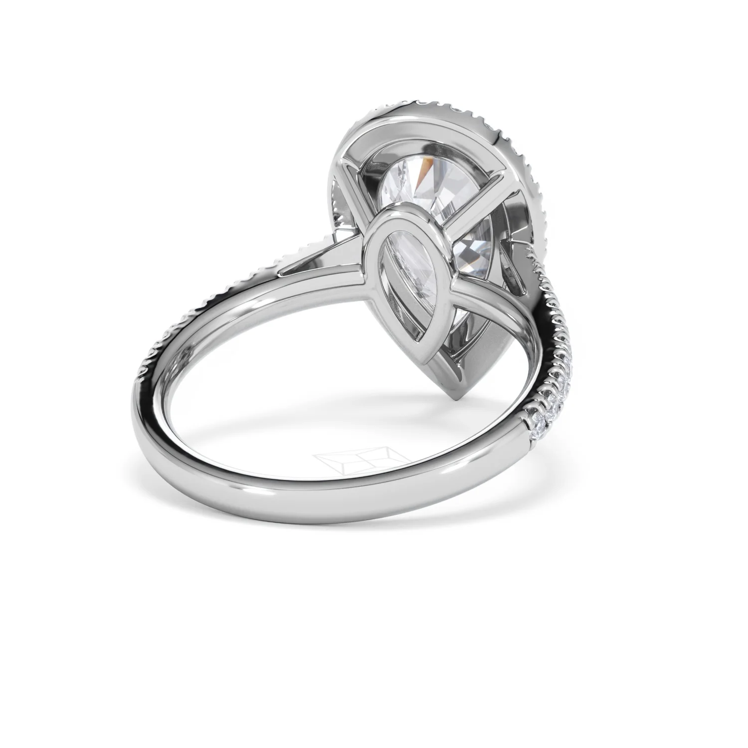 Diana 3.60ct Lab Diamond Pear Cut Engagement Ring in 18K White Gold G/VS1 - Image 45