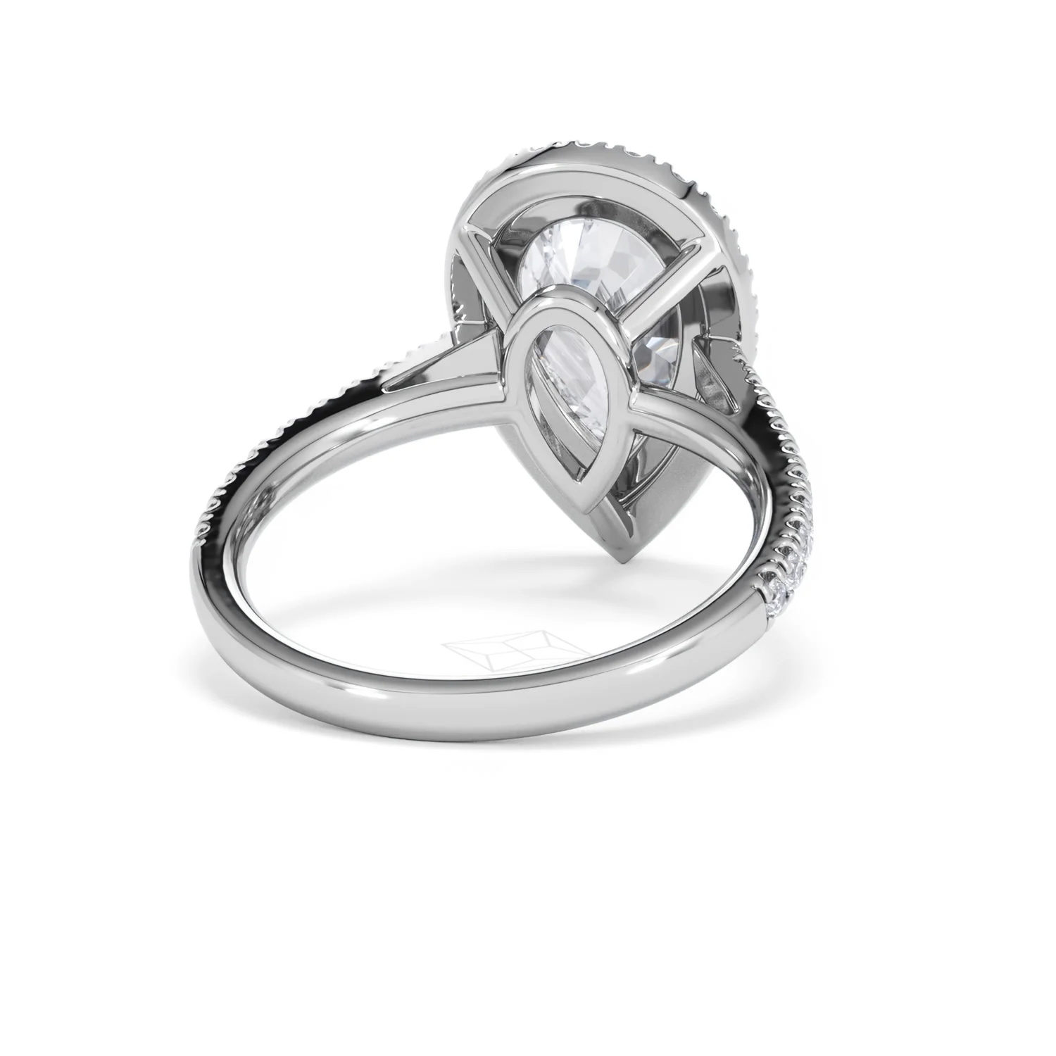 Diana 3.60ct Lab Diamond Pear Cut Engagement Ring in 18K White Gold G/VS1 - Image 46