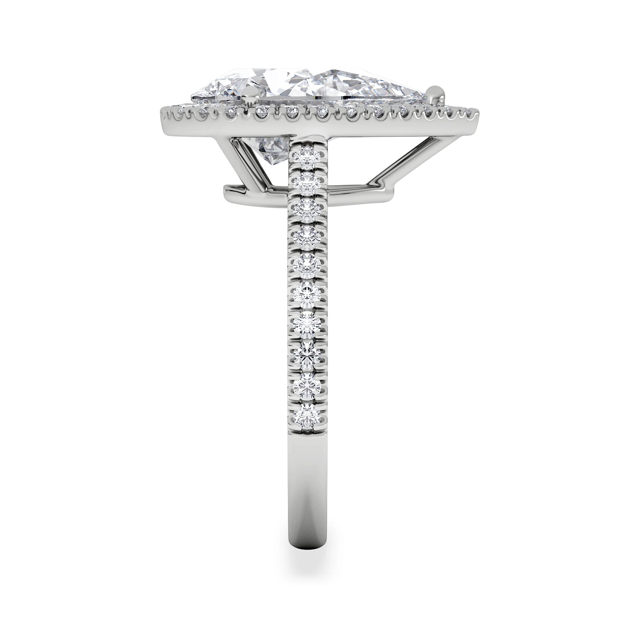 Diana 3.60ct Lab Diamond Pear Cut Engagement Ring in 18K White Gold G/VS1 - Image 5