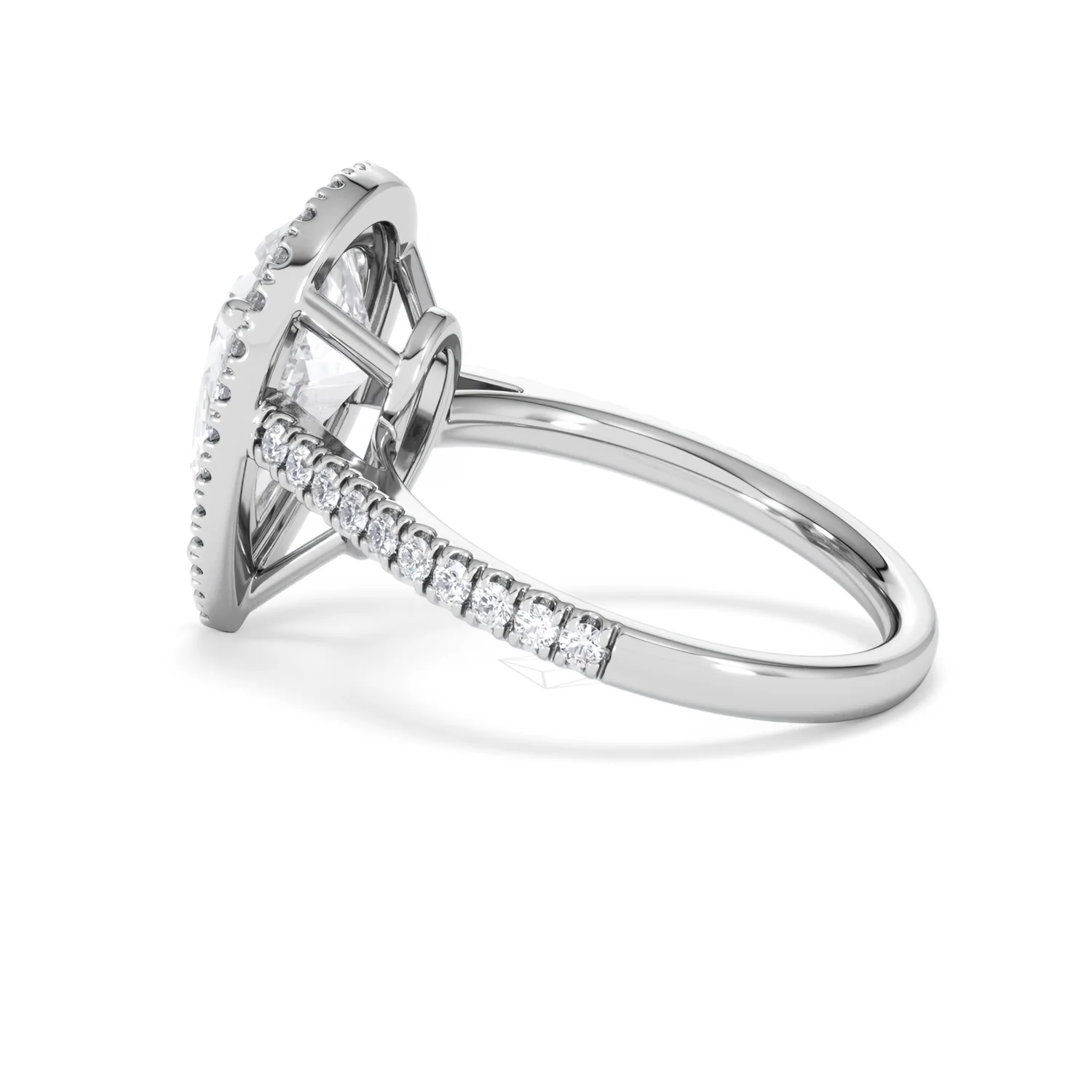 Diana 3.60ct Lab Diamond Pear Cut Engagement Ring in 18K White Gold G/VS1 - Image 65