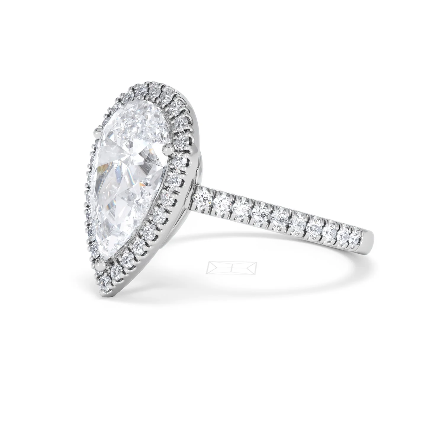 Diana 3.60ct Lab Diamond Pear Cut Engagement Ring in 18K White Gold G/VS1 - Image 79