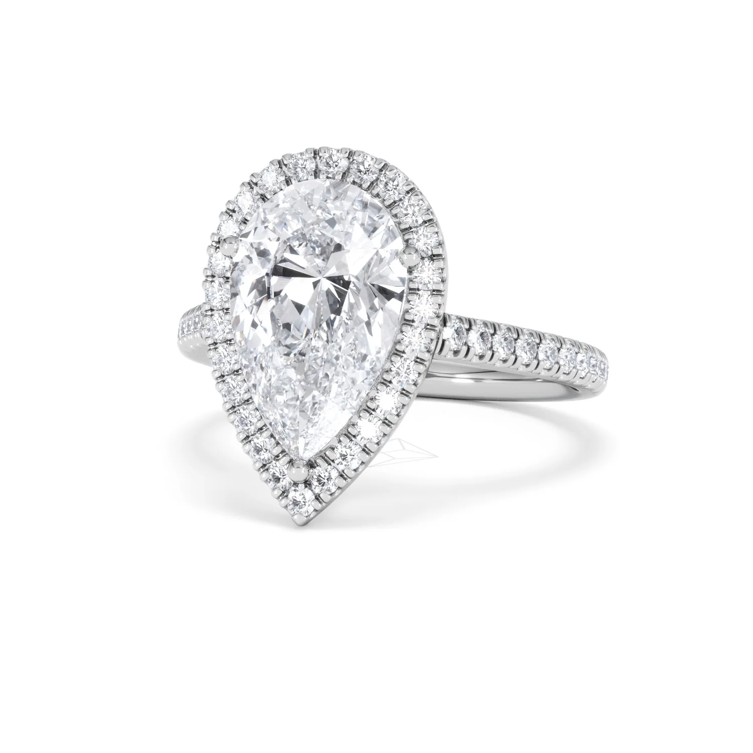 Diana 3.60ct Lab Diamond Pear Cut Engagement Ring in 18K White Gold G/VS1 - Image 86