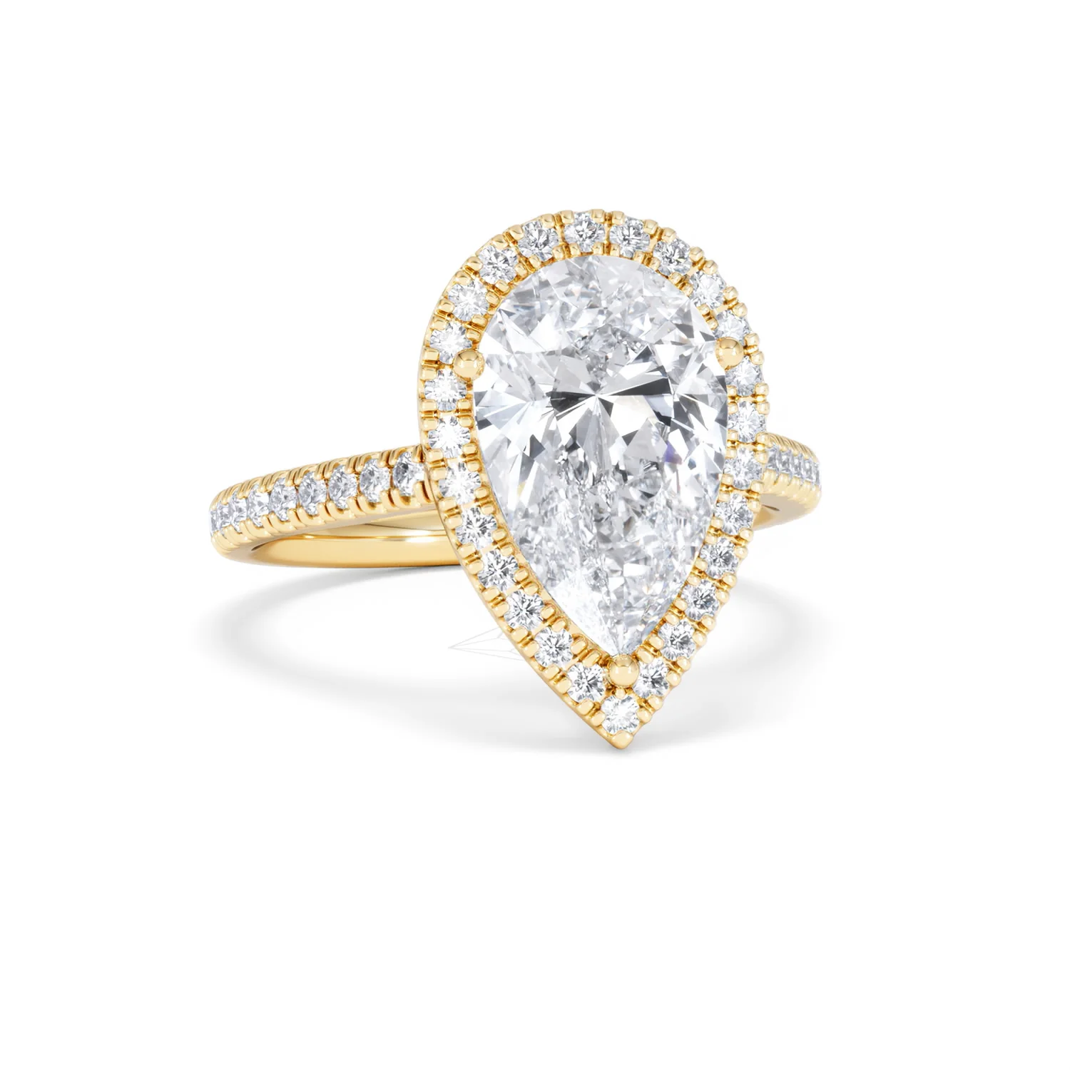 Diana 3.60ct Lab Diamond Pear Cut Engagement Ring in 18K Yellow Gold G/VS1 - Image 13