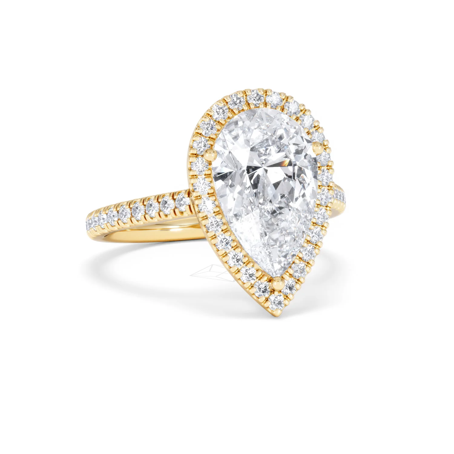 Diana 3.60ct Lab Diamond Pear Cut Engagement Ring in 18K Yellow Gold G/VS1 - Image 14