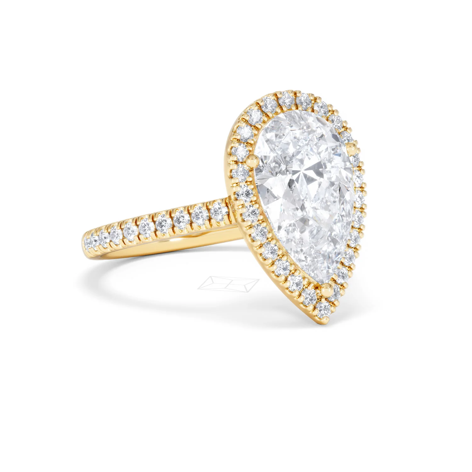 Diana 3.60ct Lab Diamond Pear Cut Engagement Ring in 18K Yellow Gold G/VS1 - Image 17