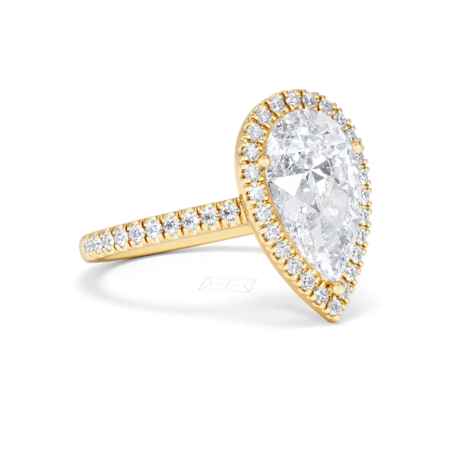 Diana 3.60ct Lab Diamond Pear Cut Engagement Ring in 18K Yellow Gold G/VS1 - Image 18
