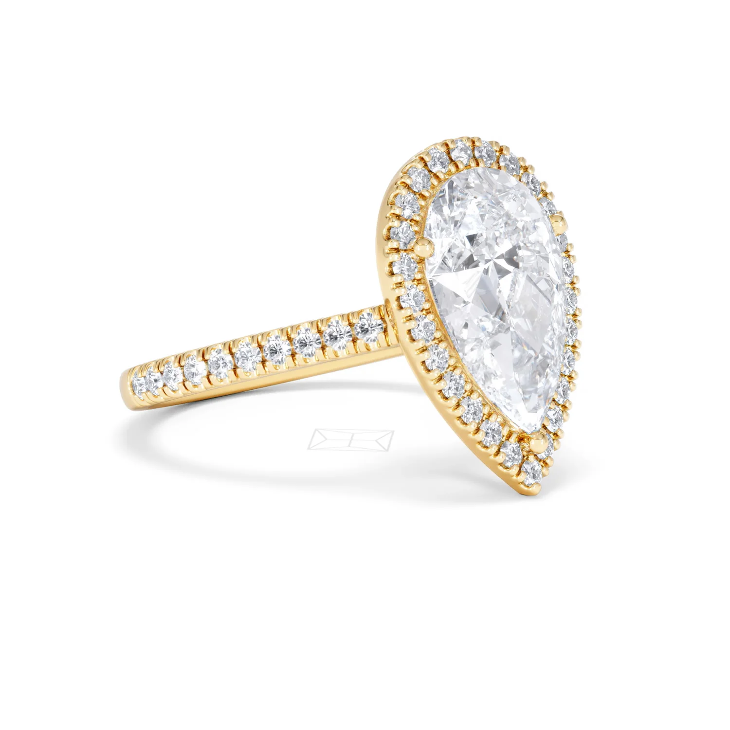 Diana 3.60ct Lab Diamond Pear Cut Engagement Ring in 18K Yellow Gold G/VS1 - Image 19