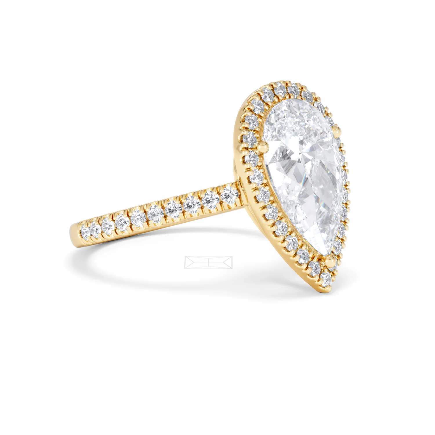 Diana 3.60ct Lab Diamond Pear Cut Engagement Ring in 18K Yellow Gold G/VS1 - Image 20