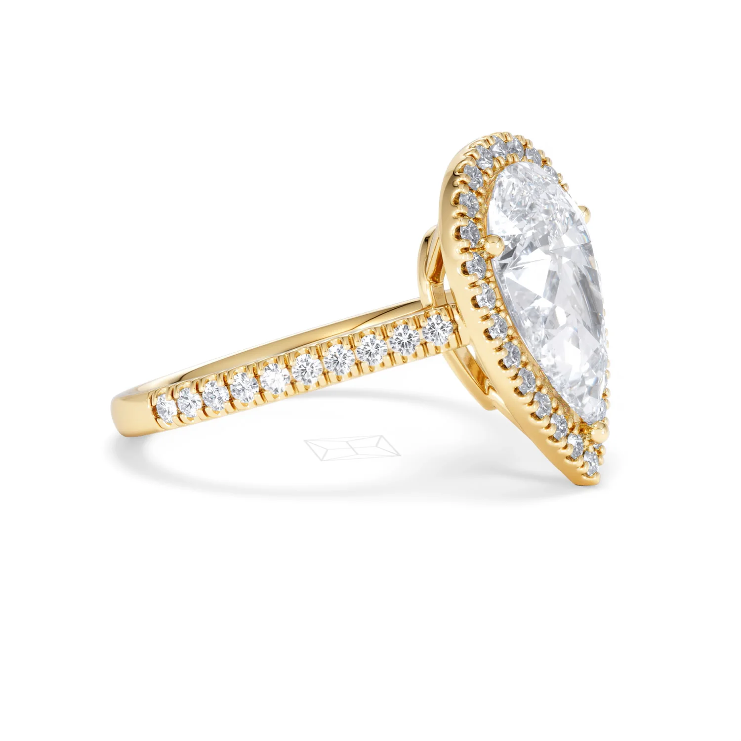 Diana 3.60ct Lab Diamond Pear Cut Engagement Ring in 18K Yellow Gold G/VS1 - Image 23