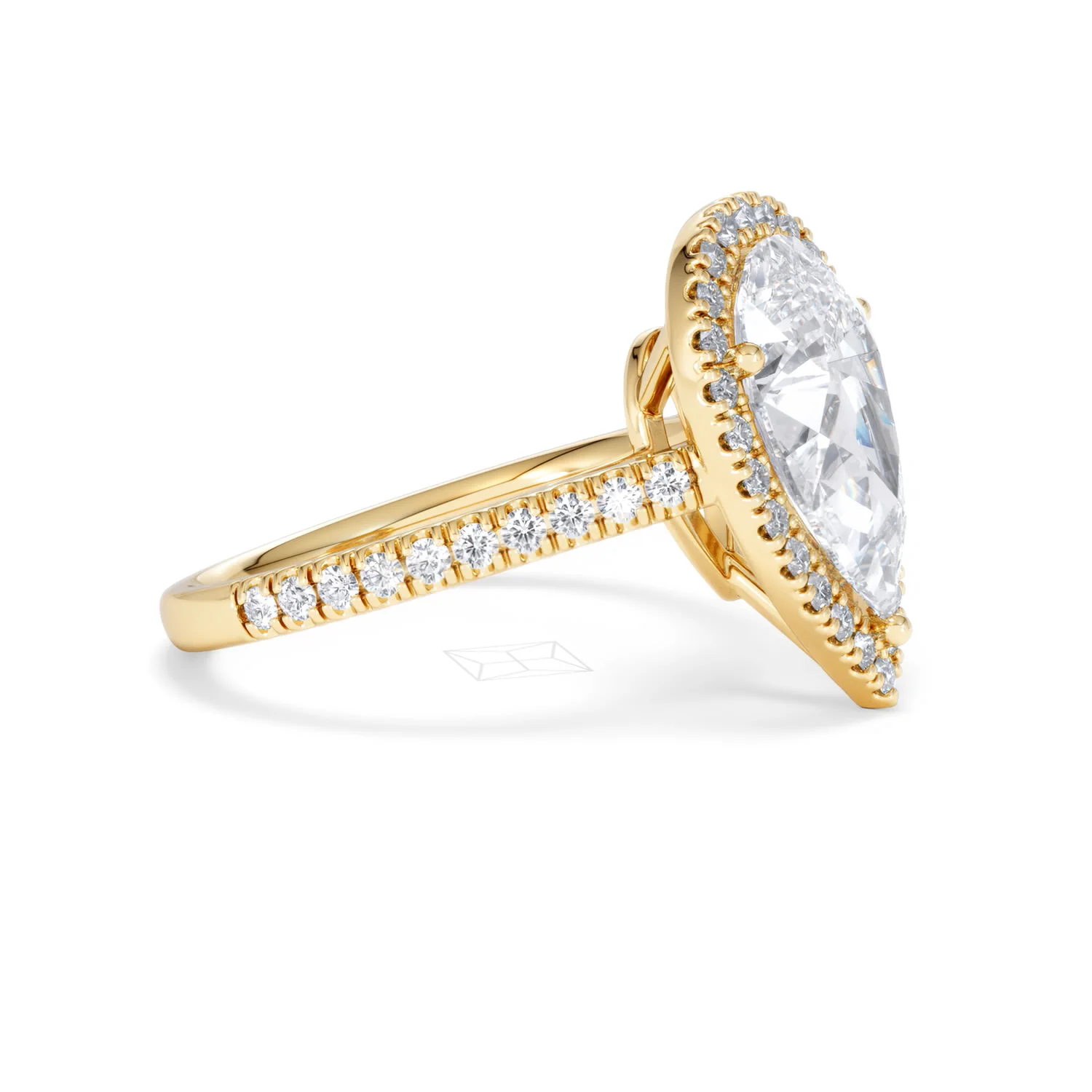 Diana 3.60ct Lab Diamond Pear Cut Engagement Ring in 18K Yellow Gold G/VS1 - Image 24