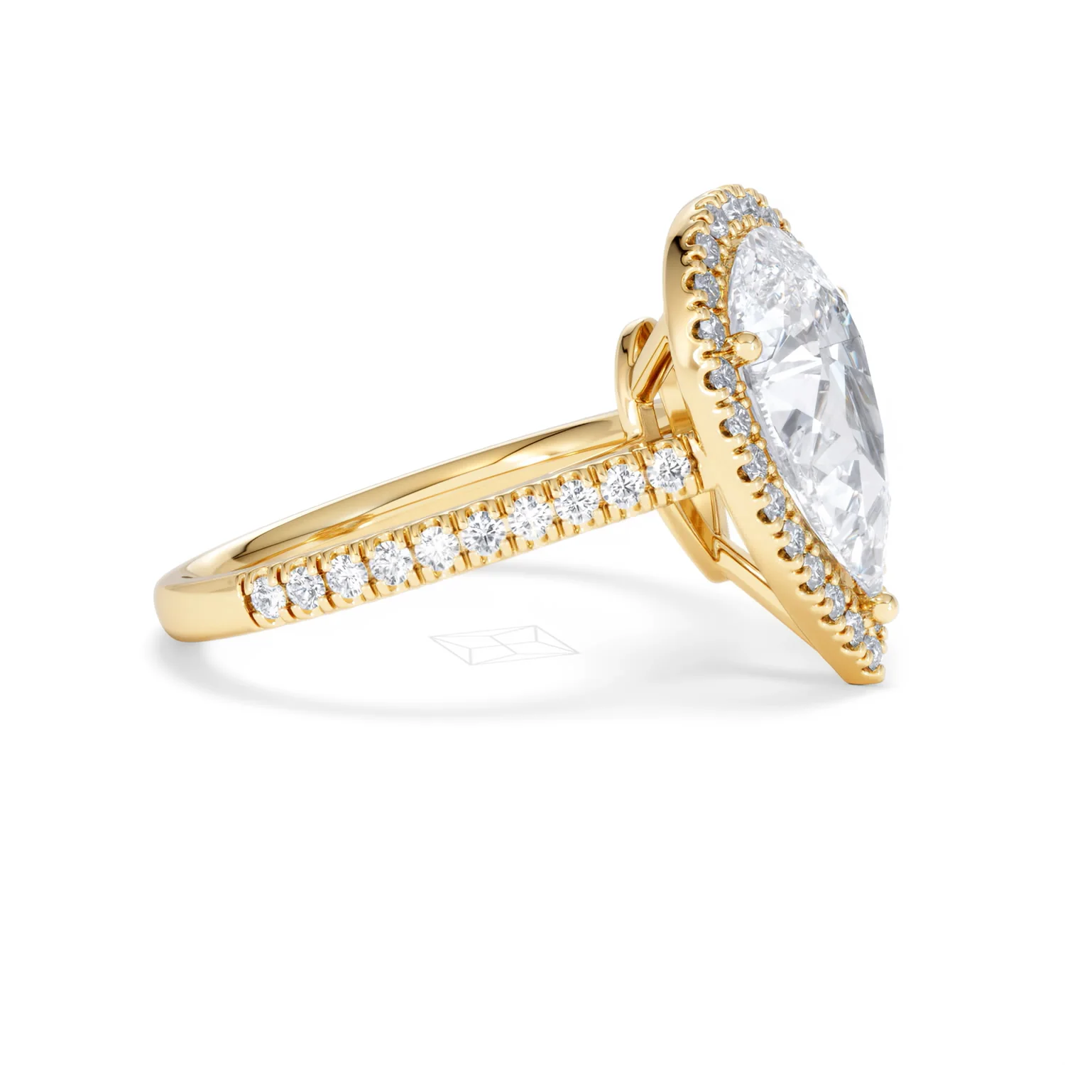 Diana 3.60ct Lab Diamond Pear Cut Engagement Ring in 18K Yellow Gold G/VS1 - Image 25