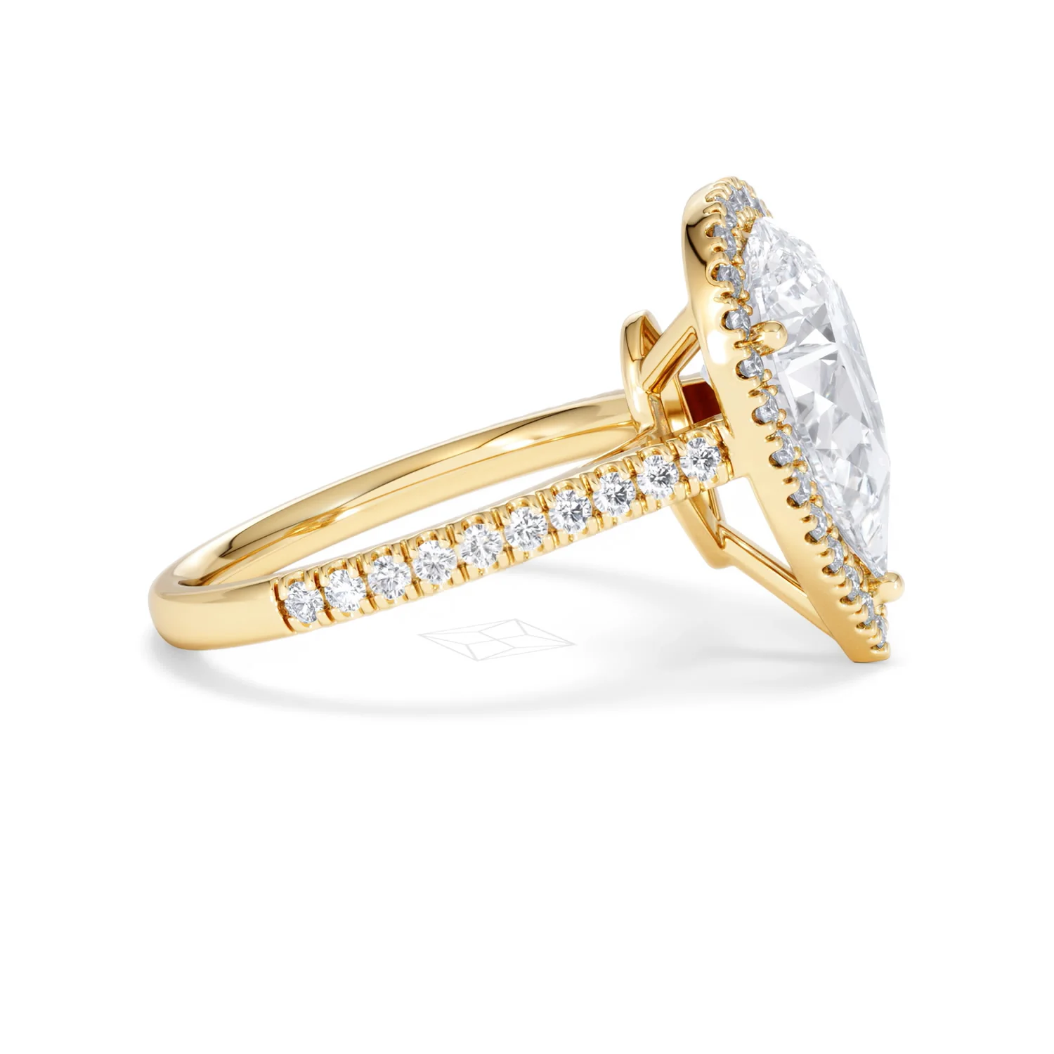 Diana 3.60ct Lab Diamond Pear Cut Engagement Ring in 18K Yellow Gold G/VS1 - Image 27