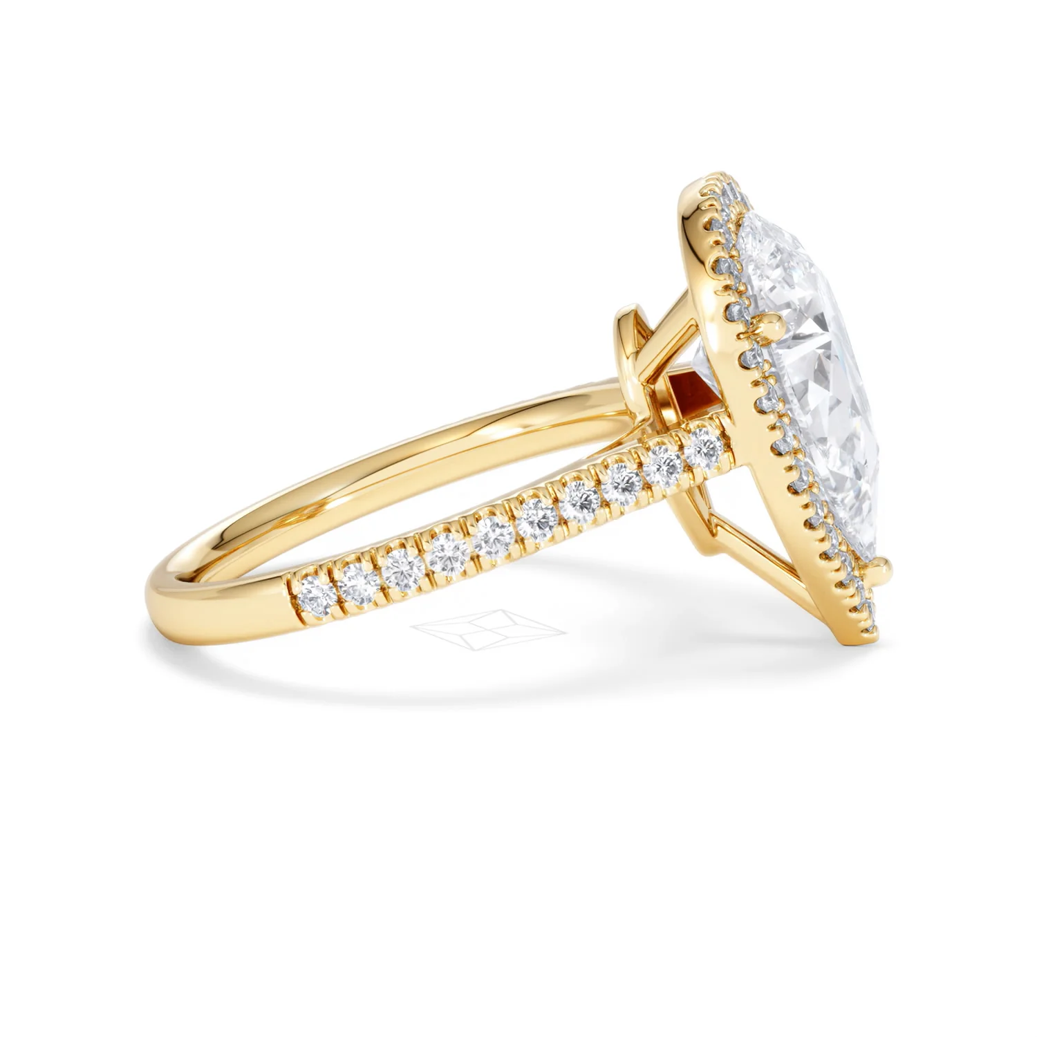 Diana 3.60ct Lab Diamond Pear Cut Engagement Ring in 18K Yellow Gold G/VS1 - Image 28