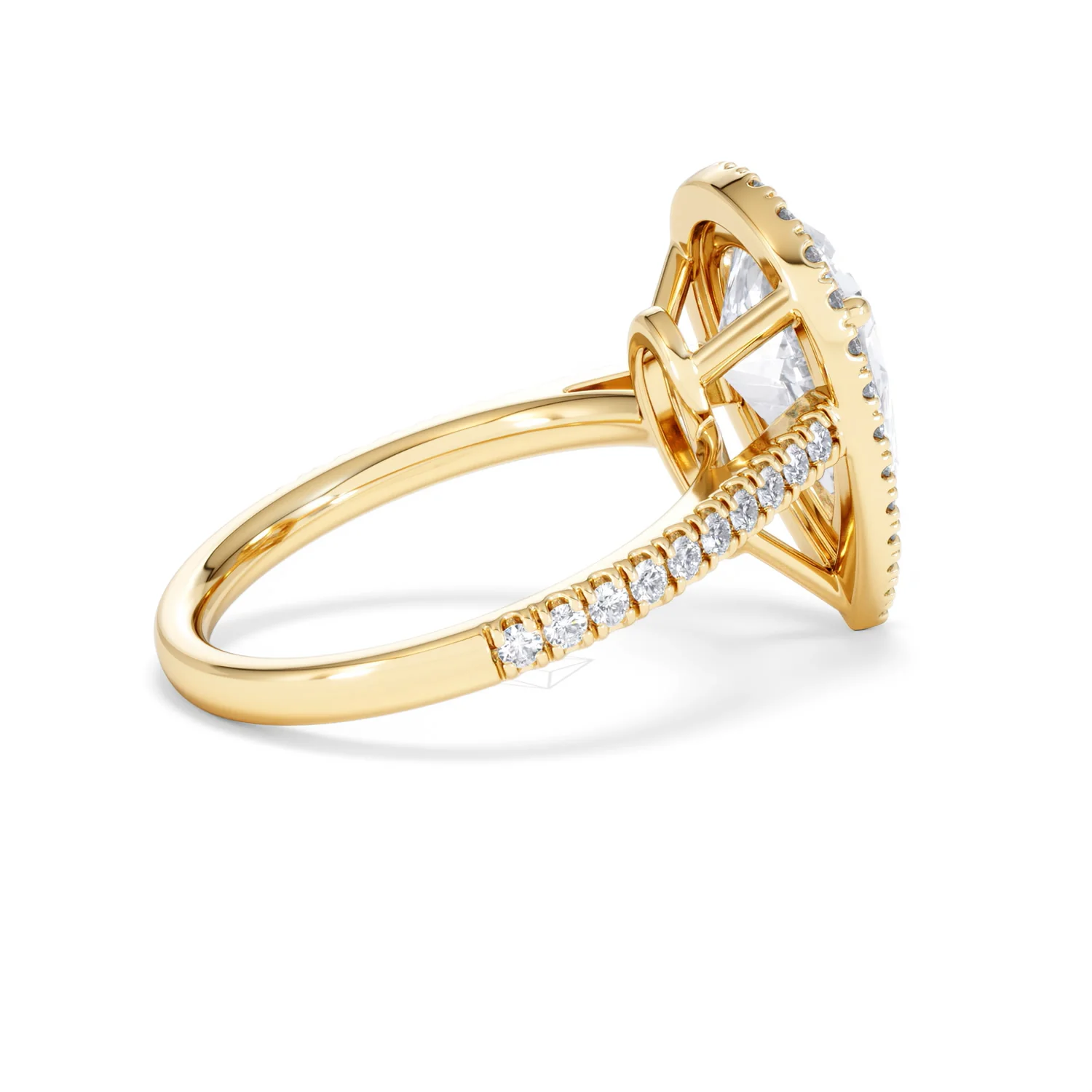 Diana 3.60ct Lab Diamond Pear Cut Engagement Ring in 18K Yellow Gold G/VS1 - Image 35