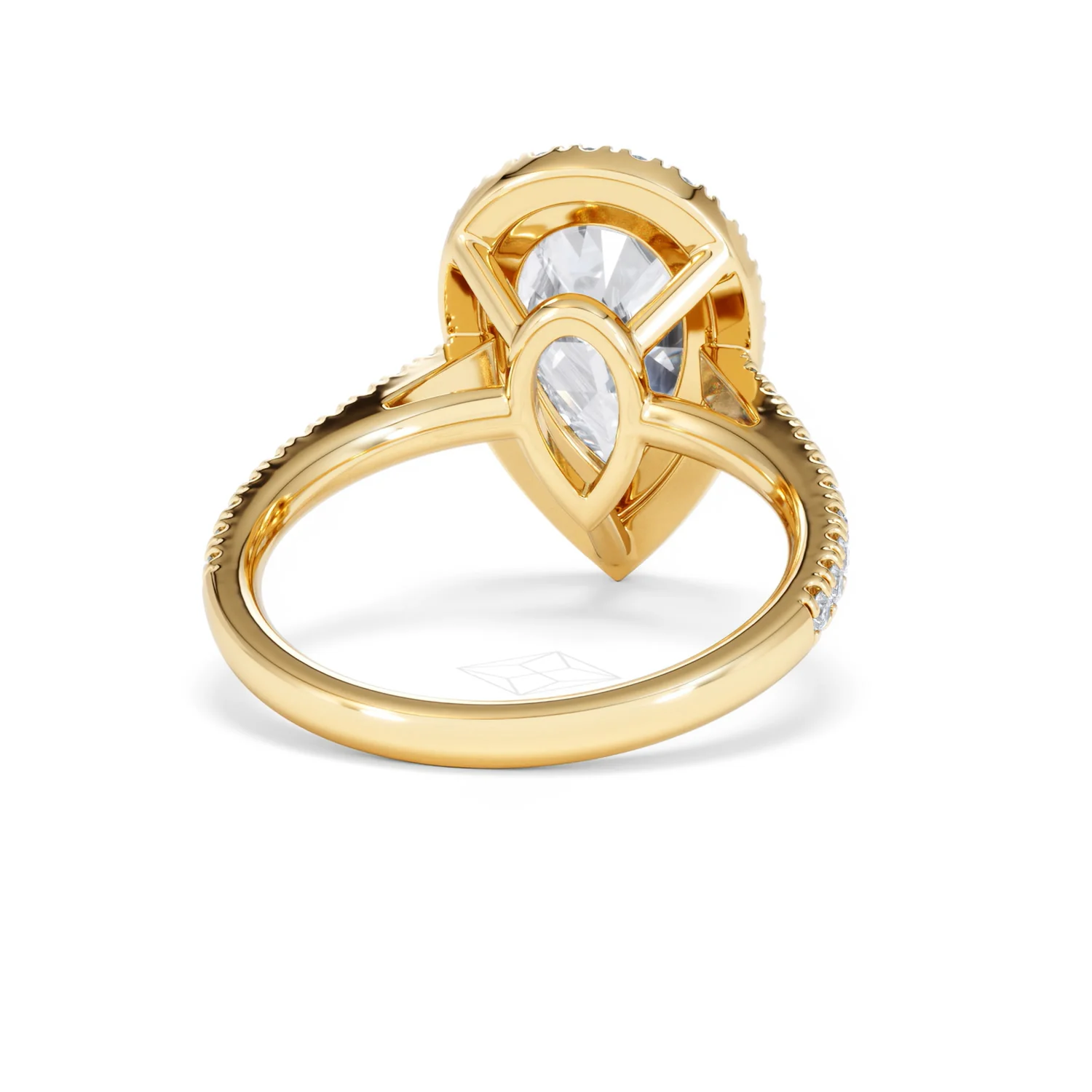 Diana 3.60ct Lab Diamond Pear Cut Engagement Ring in 18K Yellow Gold G/VS1 - Image 47