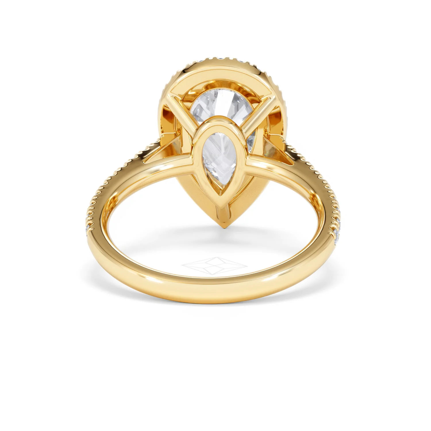 Diana 3.60ct Lab Diamond Pear Cut Engagement Ring in 18K Yellow Gold G/VS1 - Image 49