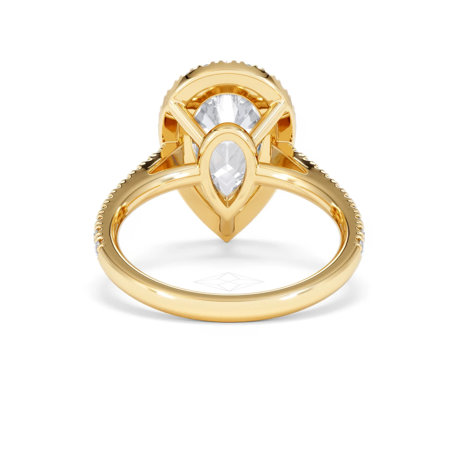 Diana 3.60ct Lab Diamond Pear Cut Engagement Ring in 18K Yellow Gold G/VS1 - Image 50